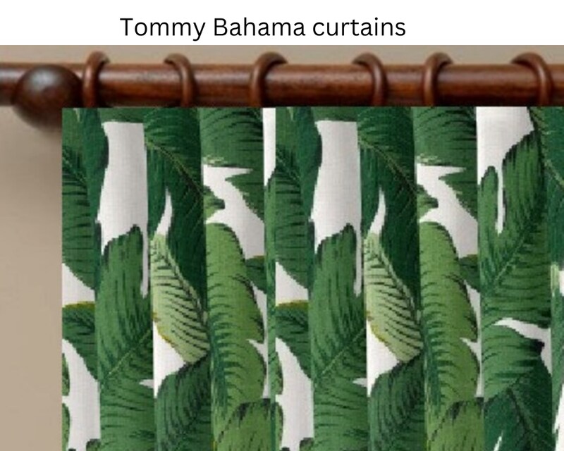 Drapery Loft custom made swaying palms tropical indoor outdoor curtains any length